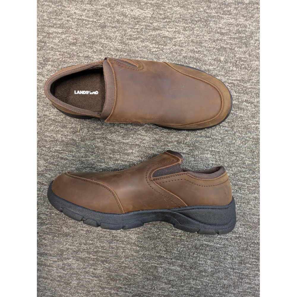 Lands' End Slip-On Shoes Women's 7.5 D‎ Brown Leather All-Weather 550706